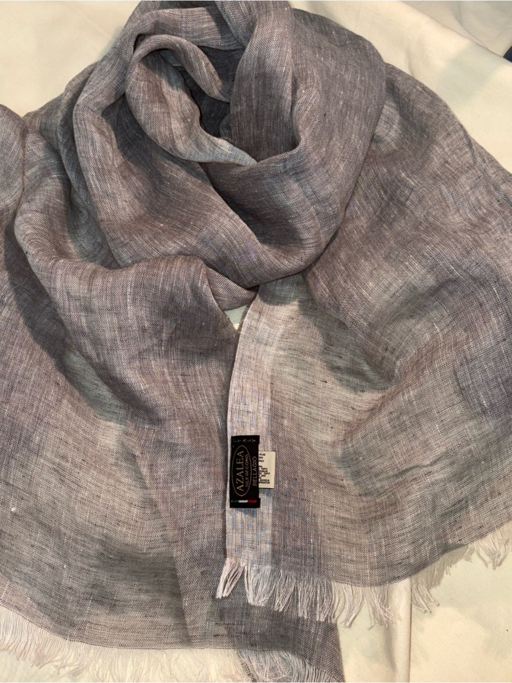 Azalea Bellagio Made in Italy Scarf/Wrap 100% Lino-Flax 70x20"